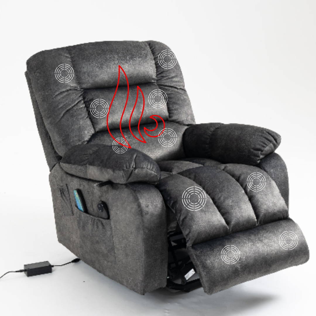 Edward Creation This lift chair has multiple functions. It can recline, massage, and heat up, all with the touch of a button.