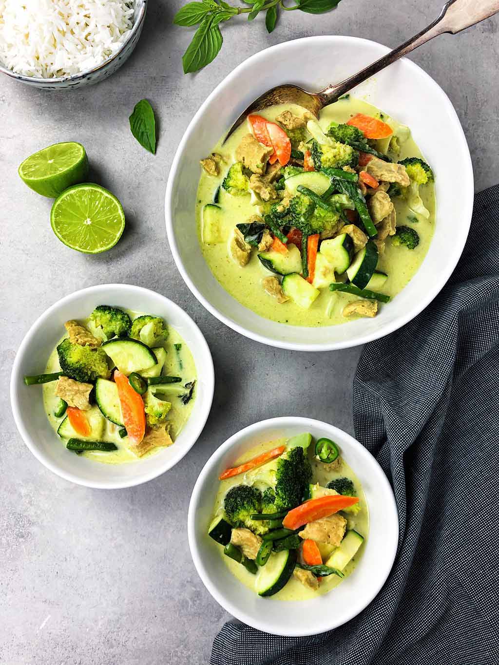 Vegan groene curry 