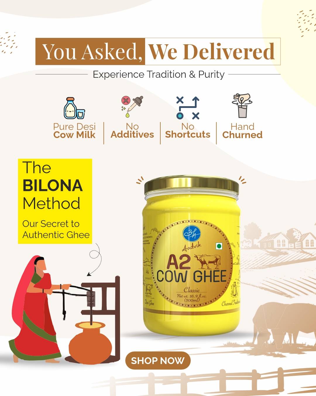 Bilona A2 cow Ghee