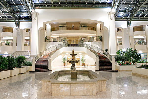 Grand Staircase in the Glass-Topped Atrium - Chateau Elan