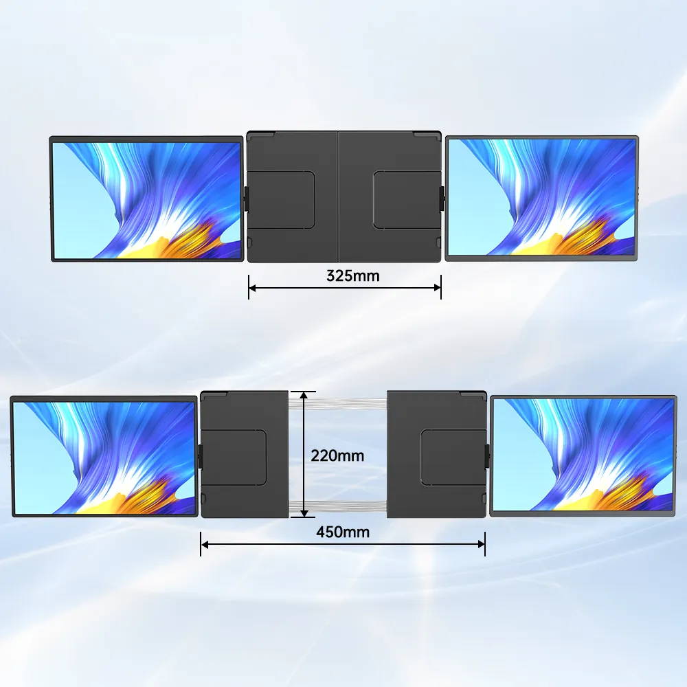 UStation Z 14 - Tri Screen Laptop Monitor Extender Triple Display Portable Workstation