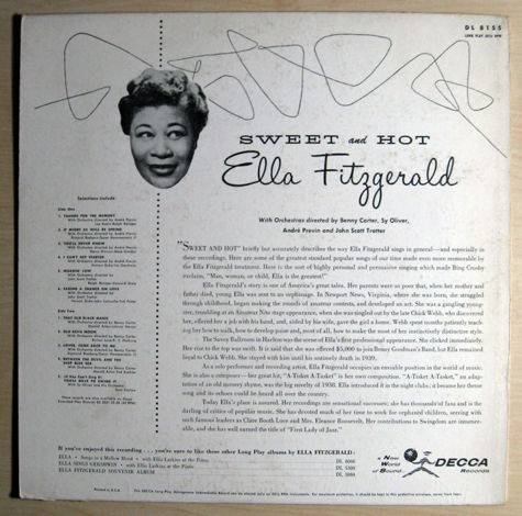 Ella Fitzgerald - Sweet And Hot - 1955 Decca DL 8155