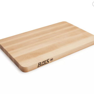 16" John Boos Small Chop-N-Slice Maple Wood Cutting Board for Kitchen, Reversible Edge Grain Square Butcher Boos Block