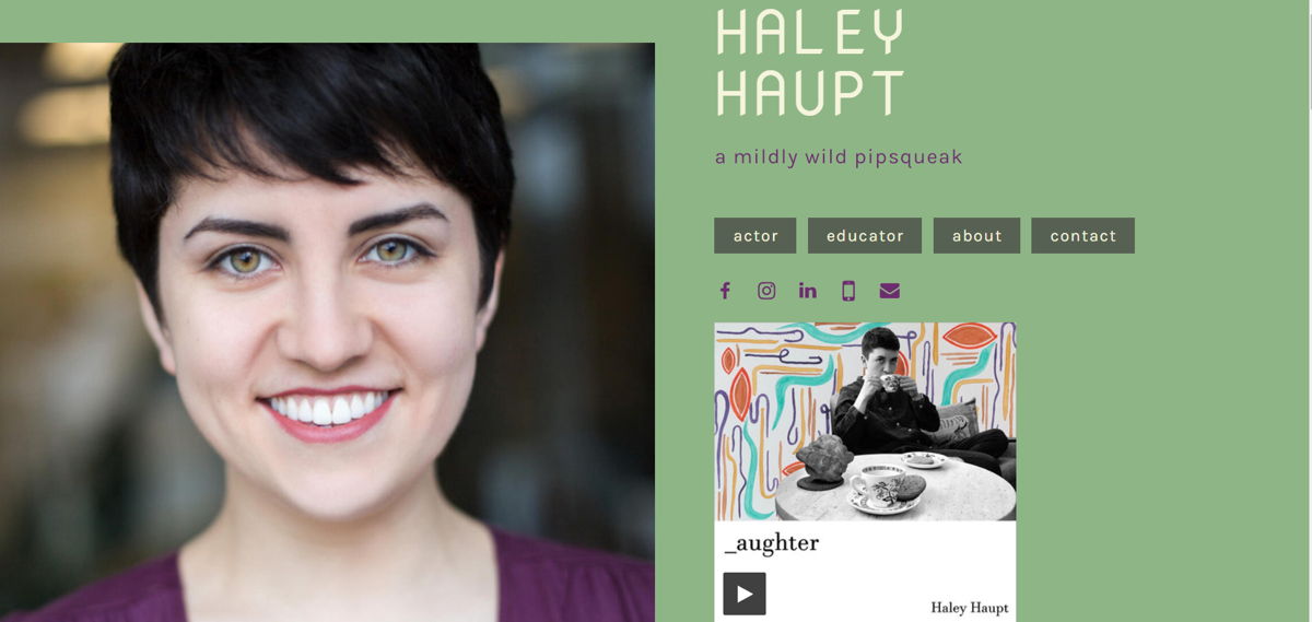Screenshot of Haley Haupt, from the teacher & educator websites collection.