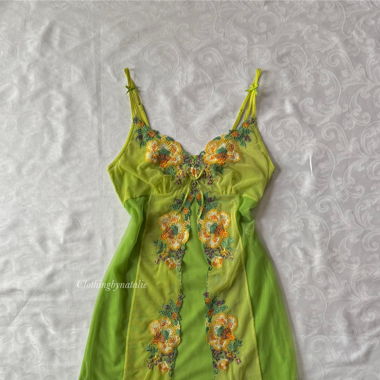 Fairy Green Mesh Slip Dress (S)