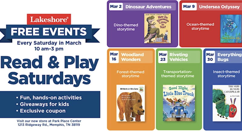 Free Read & Play Kids Events & Popsicles at NEW Memphis Lakeshore Store