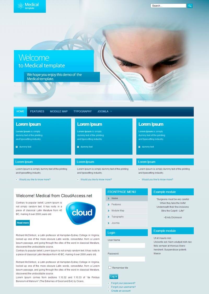 Medical - шаблон для CMS Joomla