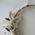 Boho dried flower wreath on bamboo hoop