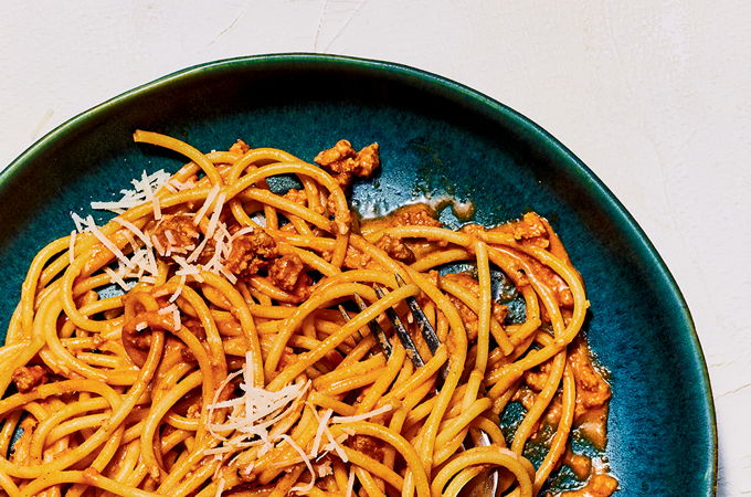 Spaghetti with Spicy Pork and Anchovy Ragù