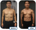 a man's body from the front before and after using the Best Weight Loss Pills Singapore