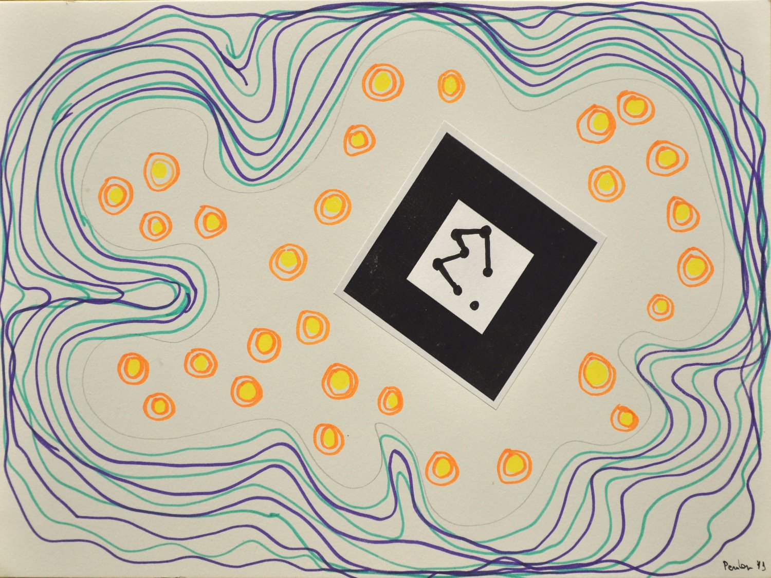 Glif 01 - Interactive art - Abstract drawing with augmented reality by Walter Perdan