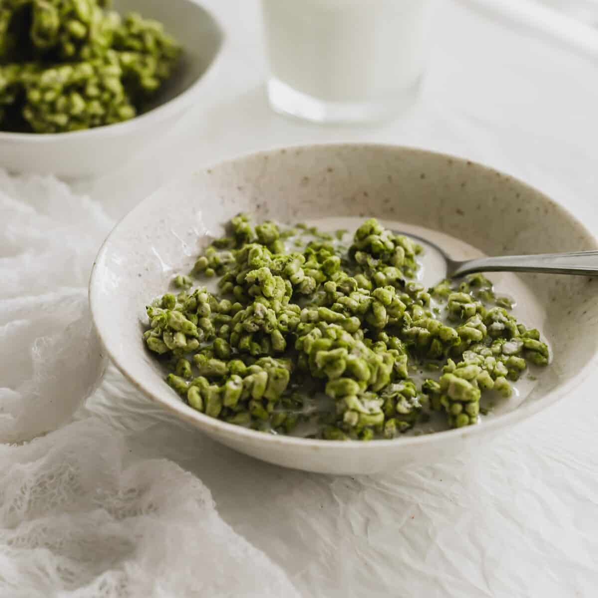 Matcha Crispy Rice Clusters Cereal | Sift & Simmer