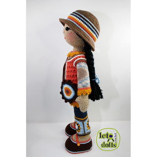Cara Large Crochet Doll Pattern, Amigurumi, 21"/53cm Tall