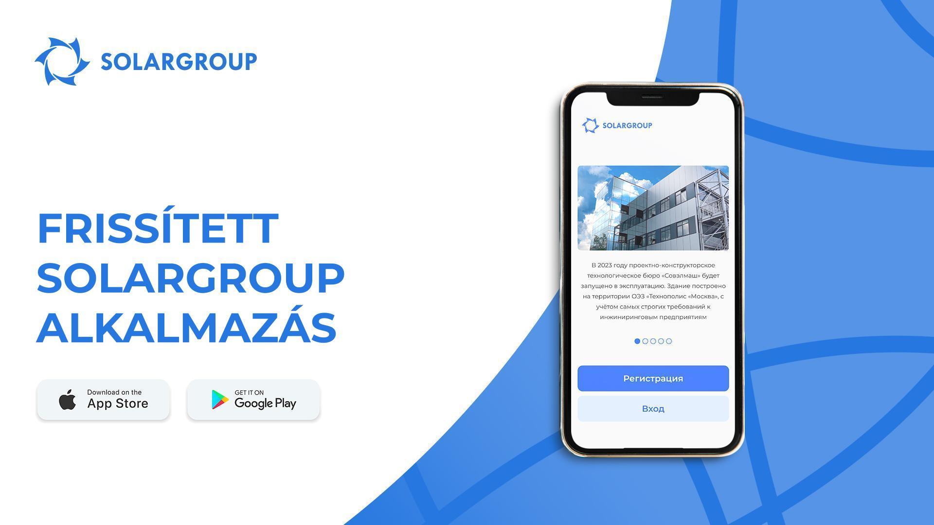 Új szint: a frissített SOLARGROUP mobilalkalmazás a webiroda minden nyelvén elérhető.