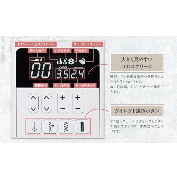 大きく見やすいLCDスクリーン画像