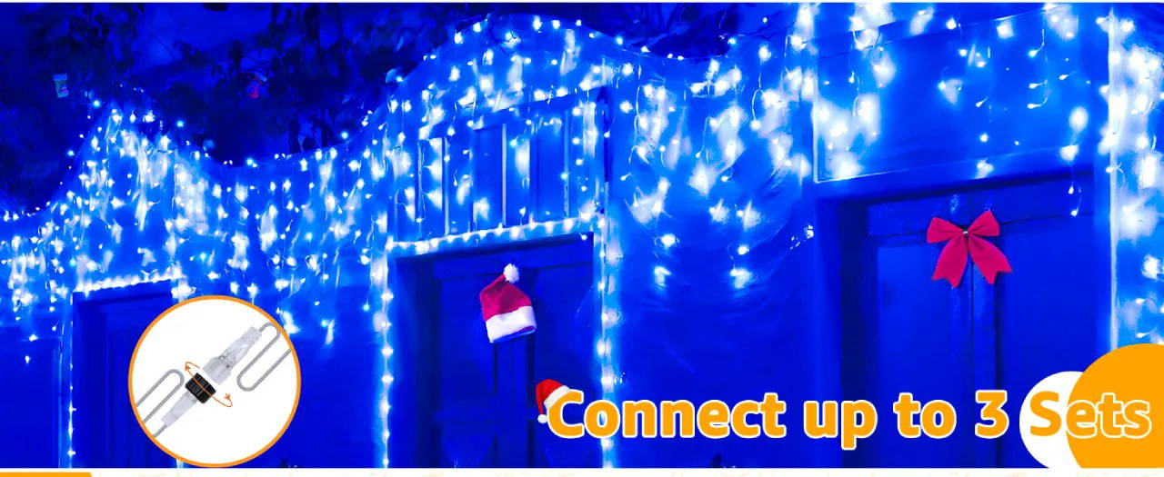 Features of Ollny's 720 leds multicolor icicle lights