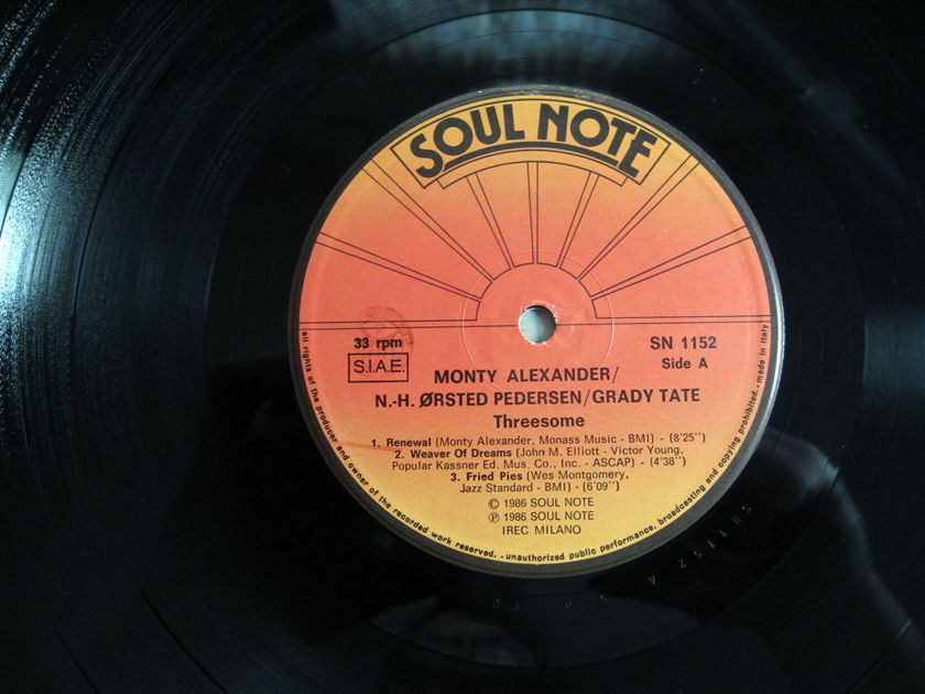 Monty Alexander, Pedersen, Ta - Threesome -  1986 Italy Soul Note SN 1152
