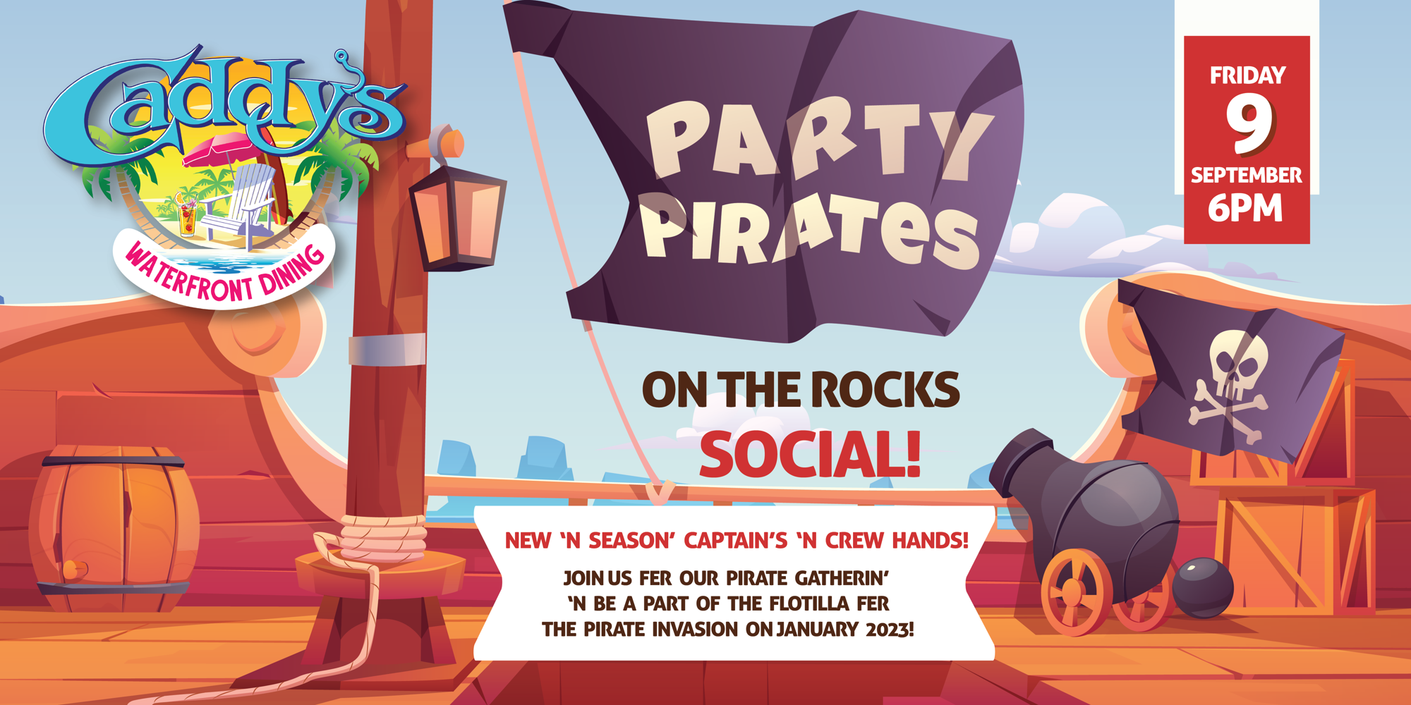 Party Pirates on the Rocks Social! promotional image