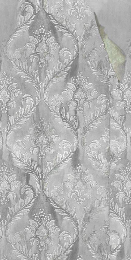 Grey Shabby Chic Damask Wallpaper pattern image