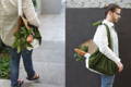 Person carrying furoshiki as a grocery bag