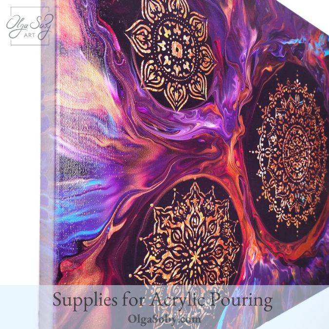 Pour Painting Supplies - Detailed Guide by Olga Soby - Mandala Art Embellishment