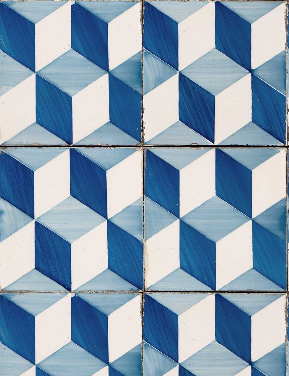 Blue & White Portuguese Tile Wallpaper pattern image