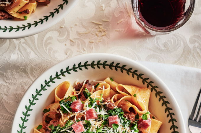 Pappardelles au vin rouge et à la viande
