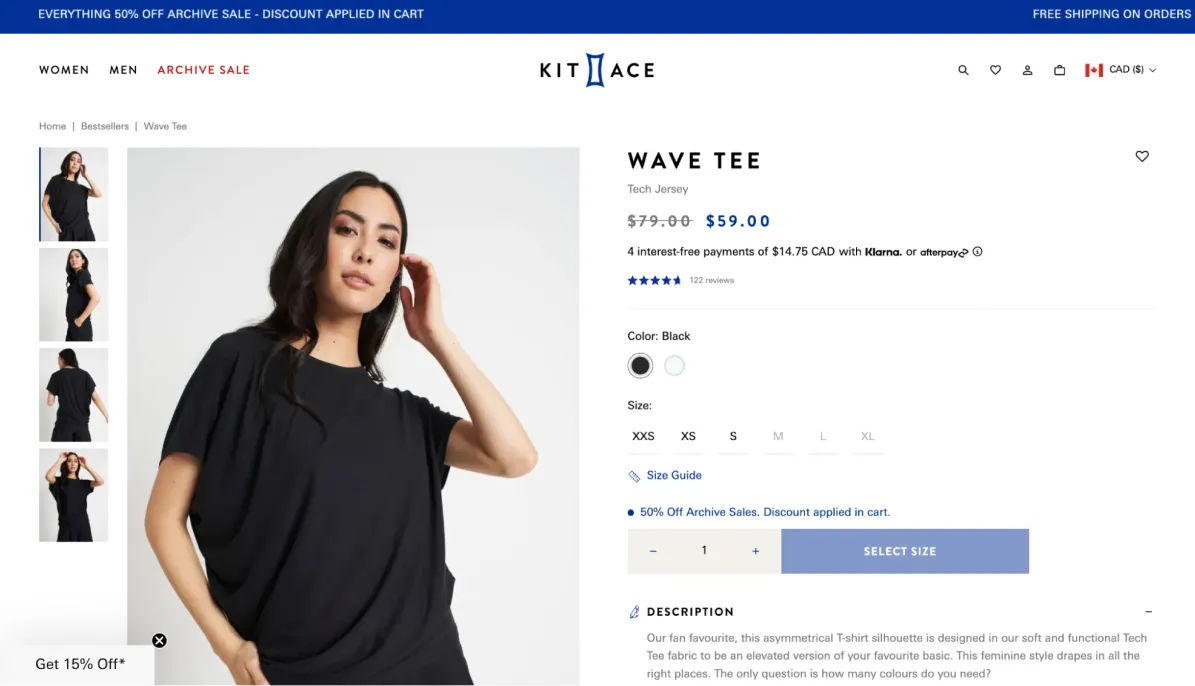 discounts in the Shopify product page