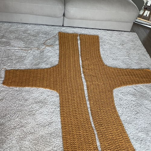 Gehäkelte leichte Strickjacke aus 2 Teilen (anfängerfreundlich)