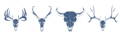Hand Painted navy blue outdoor scenery