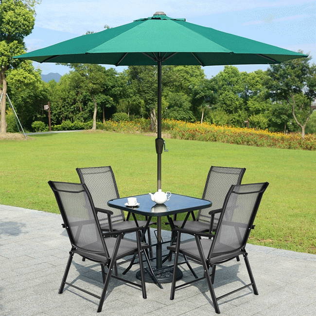 Set of 4 Patio Dining Chairs, Outdoor Chairs, Portable Folding Chairs for Camping Pool Beach Deck, Lawn Chair with Armrest, 4-Pack Patio Chairs, Metal Frame