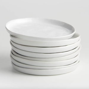 Mercer White Round Ceramic Mini Plates 8ct