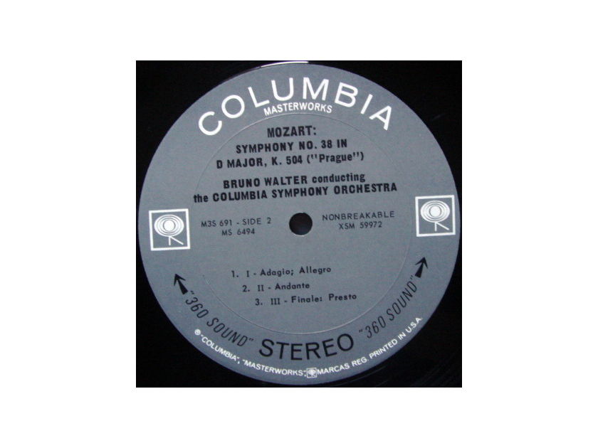 Columbia 2-EYE / BRONO WALTER, - Mozart The Last Six Symphonies, MINT, 3LP Box Set!