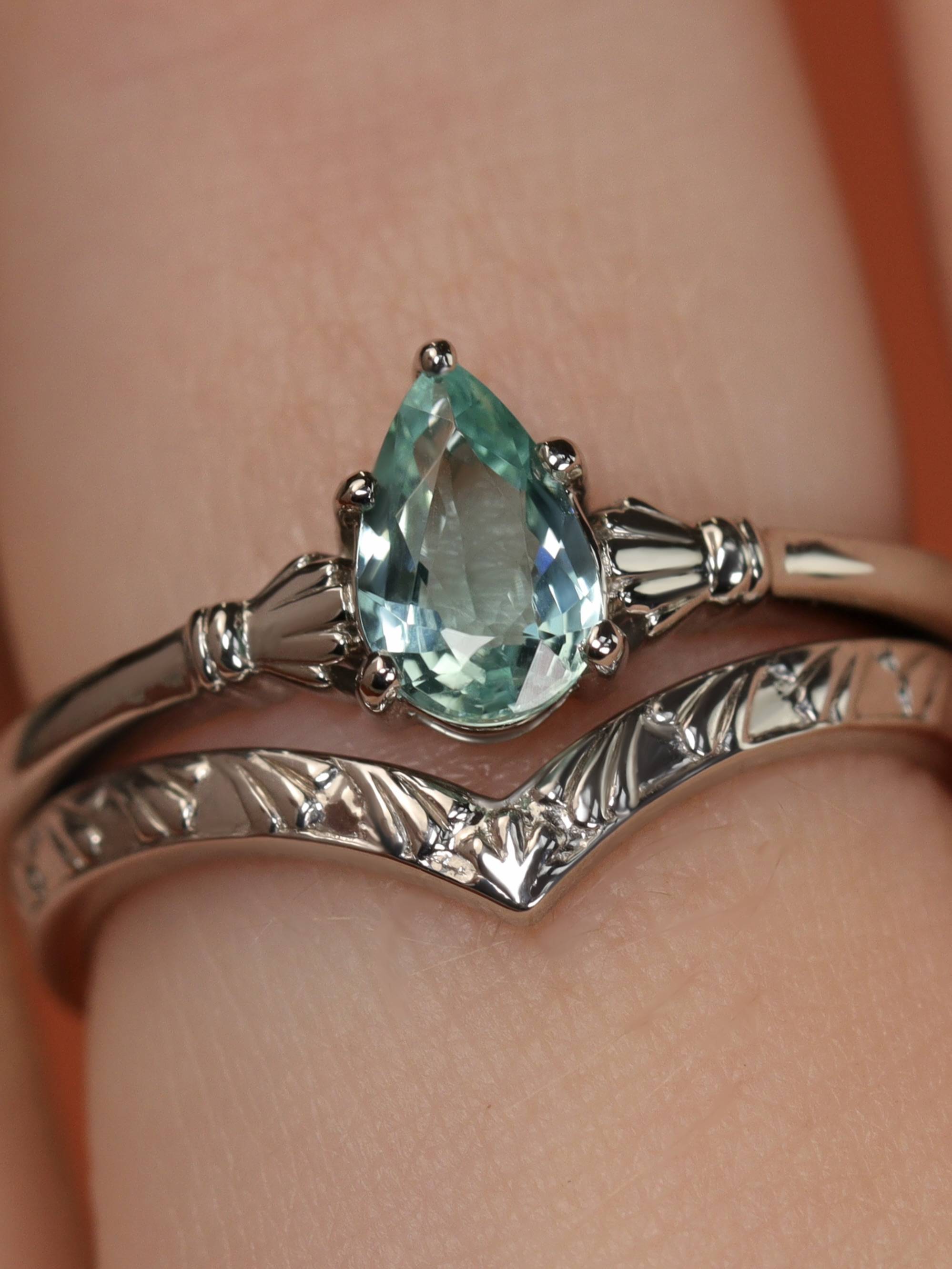 Platinum engagement and wedding rings