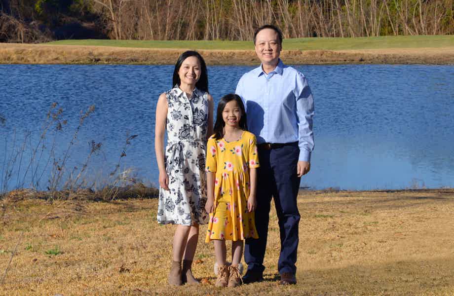 Franchise Owners of Primrose School of Four Points Carmon Cheng, Peter Hsu and their daughter
