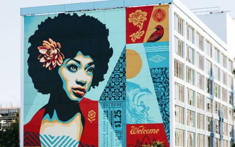 The Pierside Mural Shepherd Fairey (OBEY Giant) Protected by MuralShield