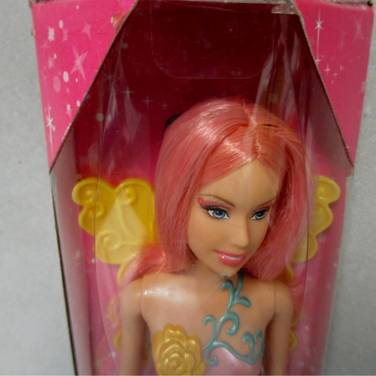 2008 Mattel Barbie Elfe Fee Flügel Rosa Haare *2
