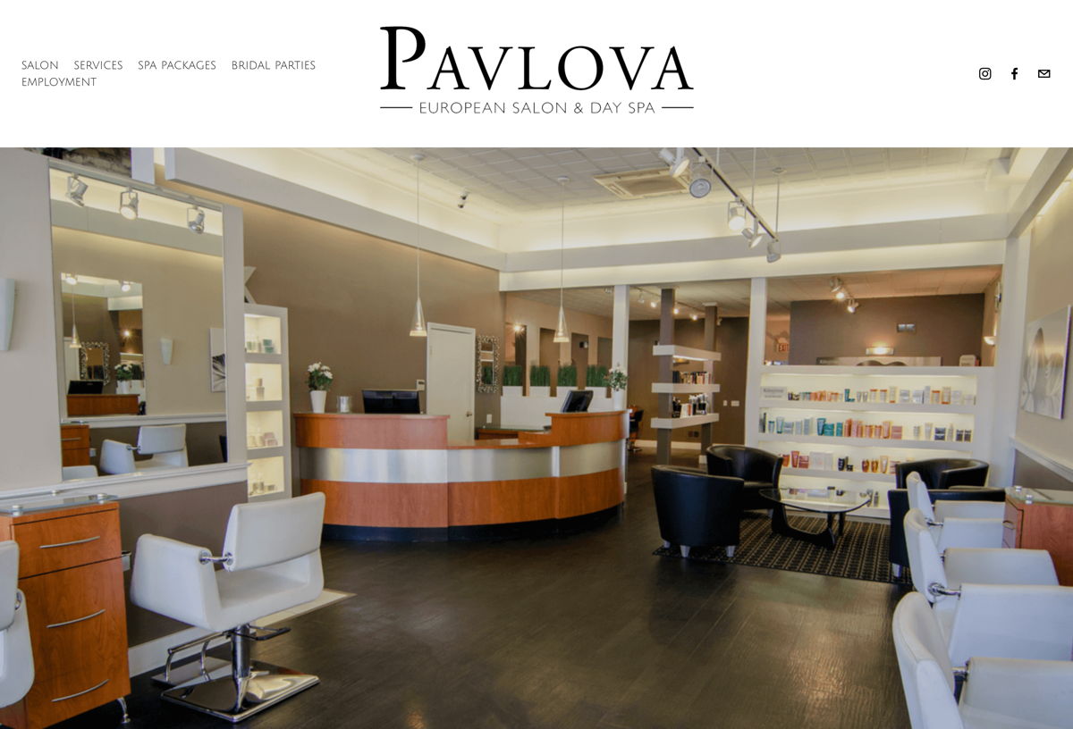 Screenshot of Pavlova, from the spa websites collection.