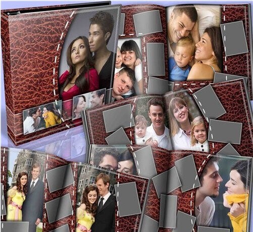 Фотокнига для Фотошоп из фотографий кожаной текстуры