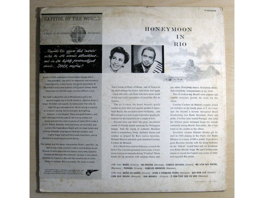 Orlando Silveira / Carolina Cardoso De Meneses - Honeymoon In Rio - 1956 Capitol Records T10038