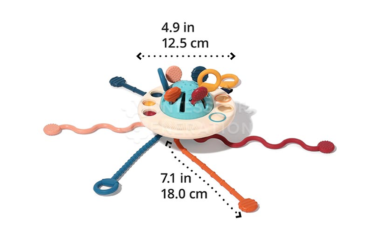 Montessori Silicone Pulling Toy dimensions.