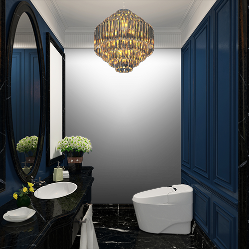 Blue luxury bathroom wallpaper ideas - Feathr™ Wallpapers