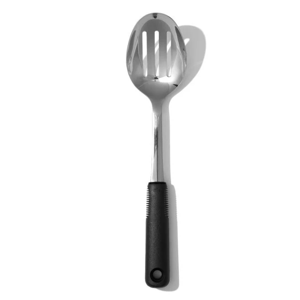 Stainless steel slotted serving spoon
