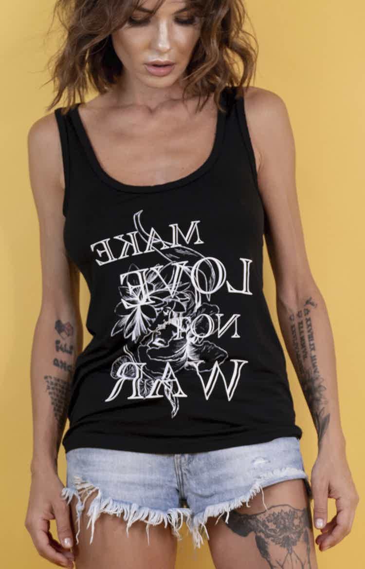 Black Support Tank Top