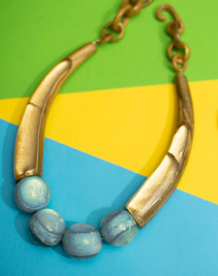 Collier Superbe Et Gros - Haute Couture Dominique Denaive - Résine Rouge Occasion