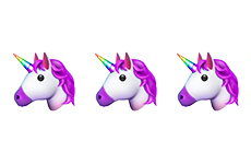 3 unicorn emojis