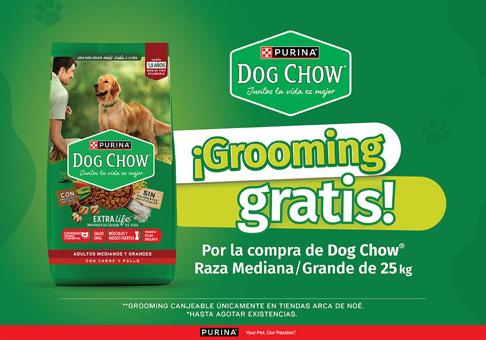 Dog Chow - Grooming Gratis comprando raza mediana/grande