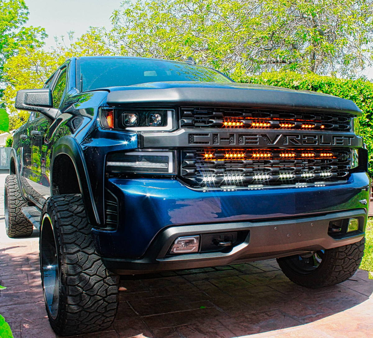2019 2020 2021 Chevrolet Silverado 1500 behind grille 30in and 40in light bars by m&r au