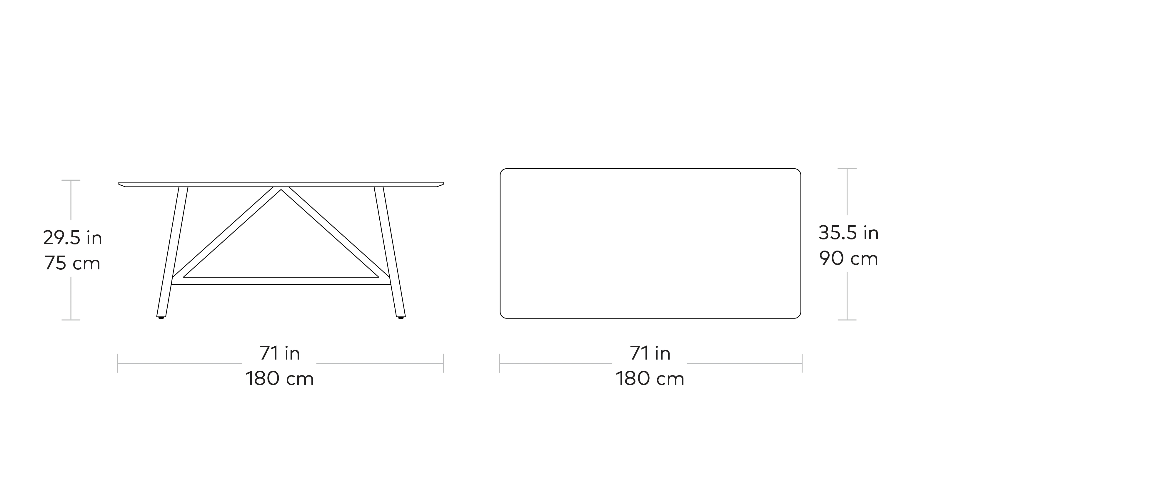 Weight and Dimension (Length, Depth, Width, Height) of Benterson Ronny Dinning Table from Dining Table Mart (BTS023301)