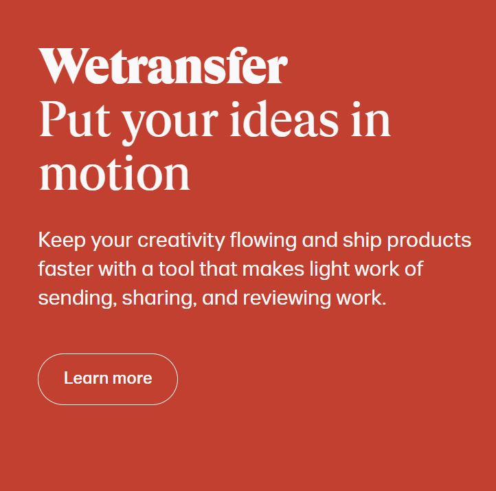 WeTransfer product / service